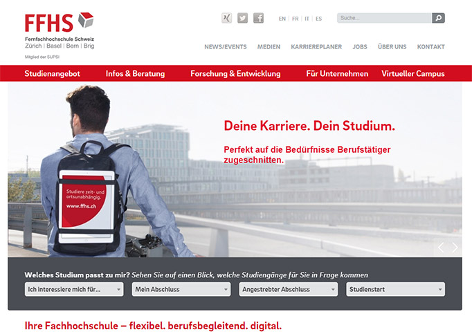 Screenshot Homepage www.fhss.ch