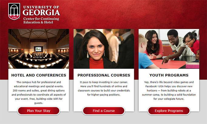 Screenshot Homepage University of Georgia