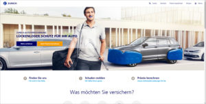 Screenshot www.zurich.ch - Homepage Sliderbereich